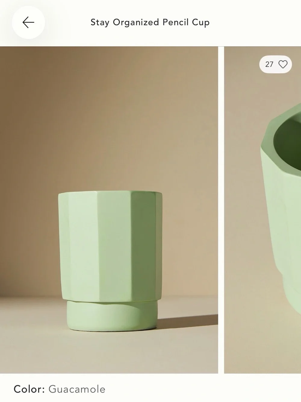 Mint Green Geometric Pencil Cup